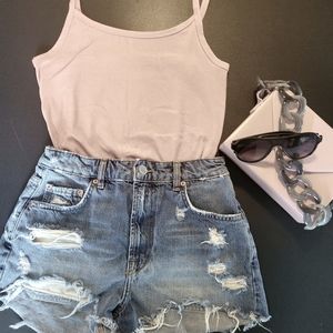 Zara high waist shorts